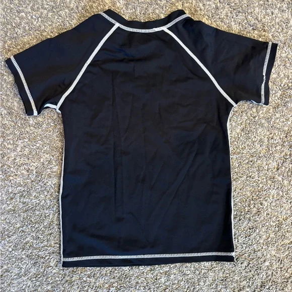 Boys Tropical Swim Set - Black UPF Sun Protection Rash Guard, Patterned Trunks - Picture 3 of 13